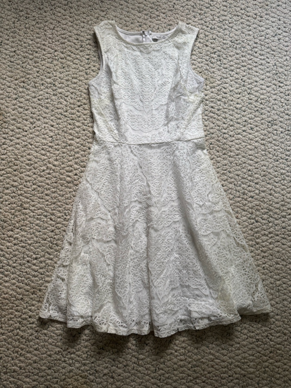 WHBM White Lace Fit & Flare Dress